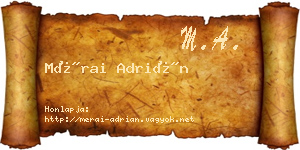 Mérai Adrián névjegykártya