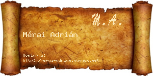 Mérai Adrián névjegykártya